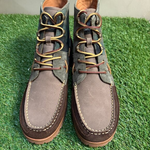 Polo Ralph Lauren Country Ranger MID Camo Brown Leather Suede Boots Men\'s main image 9